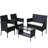 4 PC Patio Furniture Set Outdoor Patio Cushioned Seat Wicker Sofa