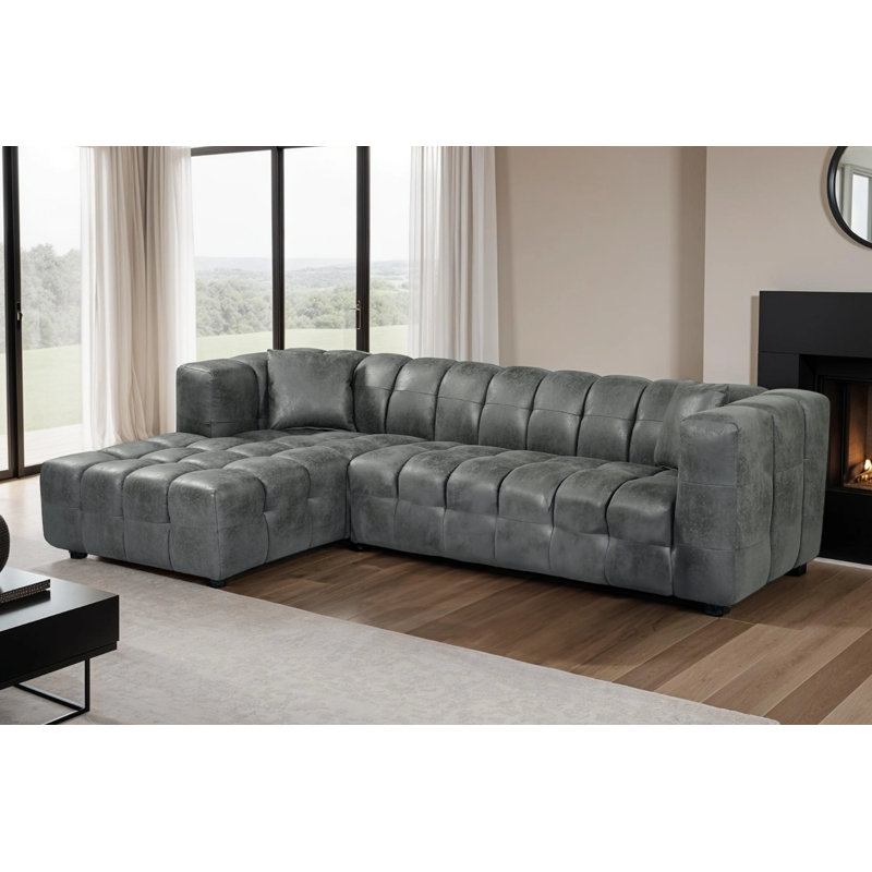 5 Seater Corner Sofa , Brown, Left Hand Facing