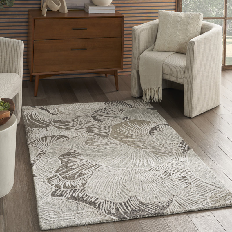 Nourison Avra Grey Modern Indoor Rug, Rectangle 3'9" x 5'9"