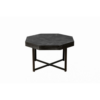 Farmhouse Wooden Table Top Cross Metal Legs Coffee Table For Living Room