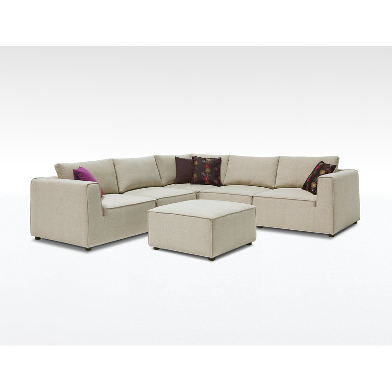 Louis Upholstered Sectional Right Hand Facing, Harlow Écarlate
