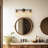 Sherron Matte Black Modern Bathroom Vanity Light with Clear Glass Shade and Gold Socket