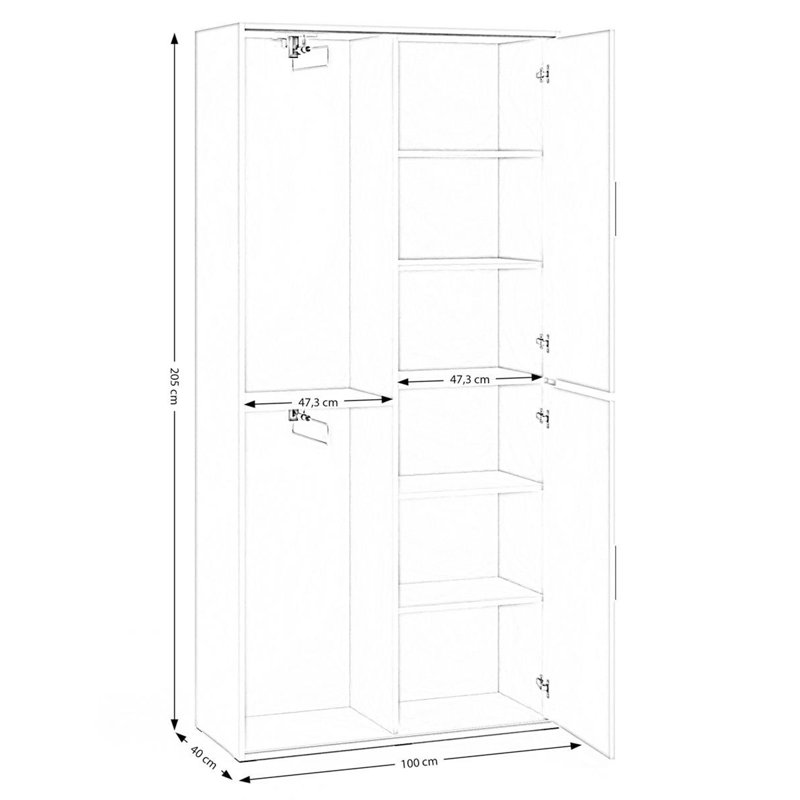 Arawn 2 Door Sliding Wardrobe, Natural