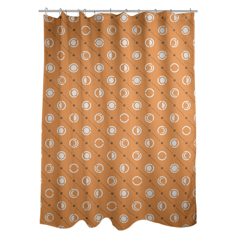Rideau de douche à phases simples classic moon Noira Gothard, Orange / Noir