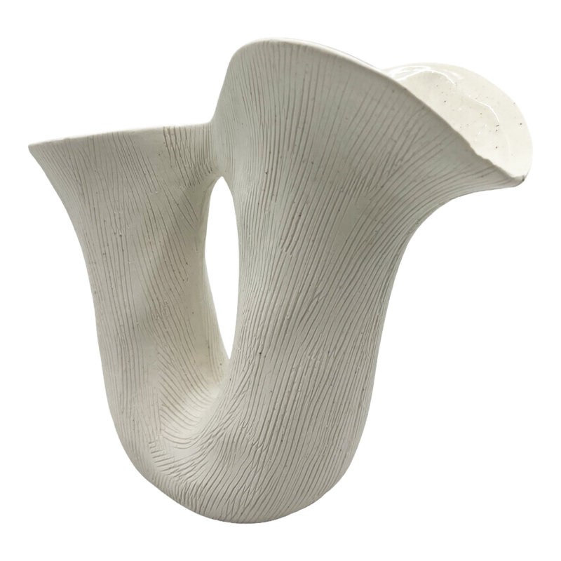 Ronneshia Table Vase 1, 7" H x 9" W x 4" D, White