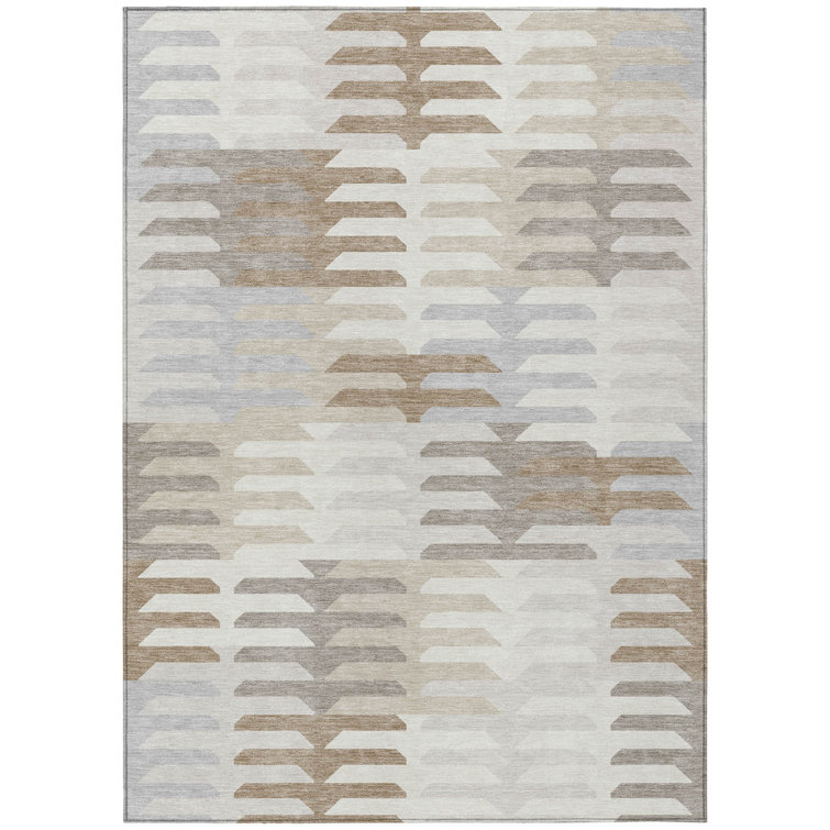 Machine Washable Indoor/Outdoor Aten ACN2328 Geometric Rug