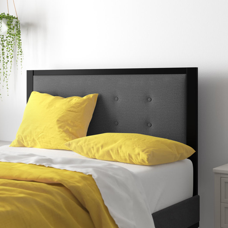 Tête de lit tapissier Duncanville, Gris foncé, Double
