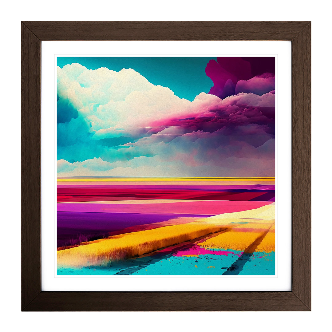 Landscape Color Field Painting No.2 - Single Picture Frame Print on Wood