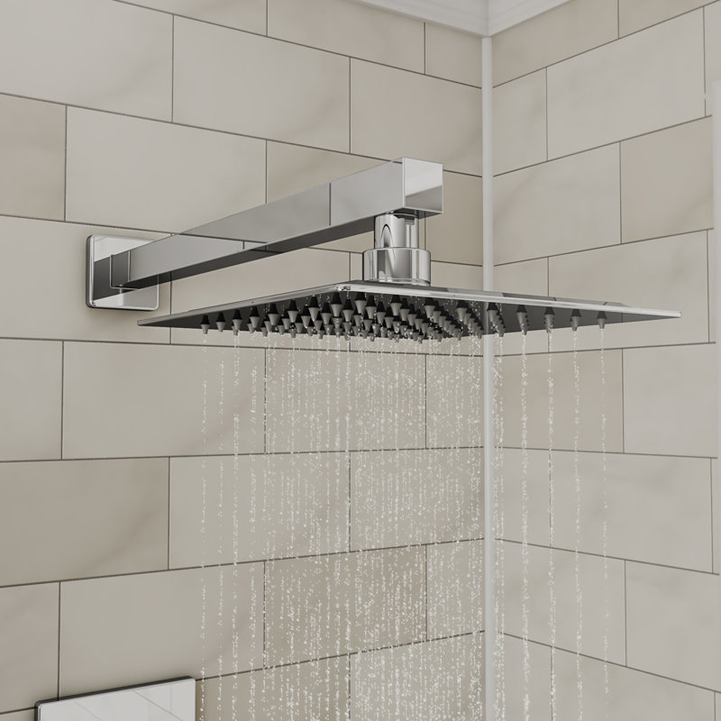 Ascend Ultra-Thin Square Shower Head - 12 in., Chrome, Chrome, 12 inch