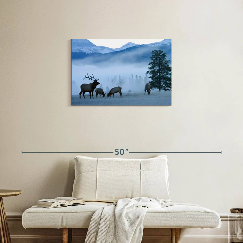 Brampt Misty Morning Elks, 20" H x 30" W