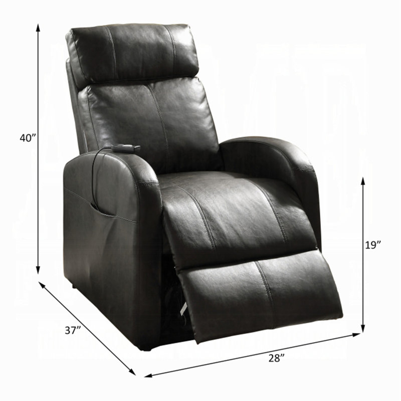 Fauteuil inclinable électrique brun en cuir synthétique, Marron foncé