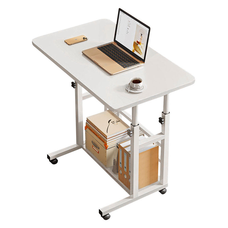 60cm Wide Adjustable Solid Wood Computer Desk, White