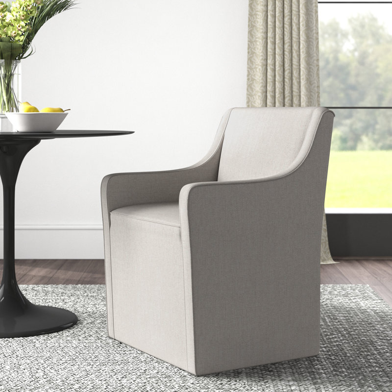 Chaise avec accoudoirs Charlotte Shonna, Gris clair