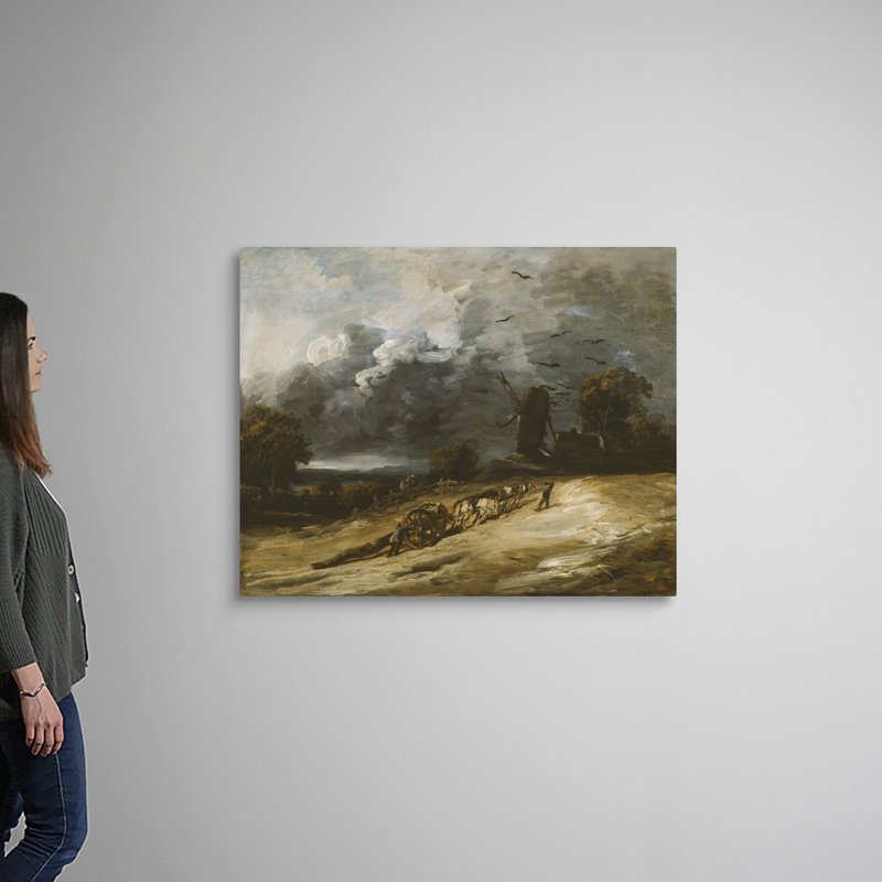 «The Storm, 1814-30» par Georges Michel - reproduction d'art sur toile, H 36 po x l 45 po x P 1,25 po, Toile tendue