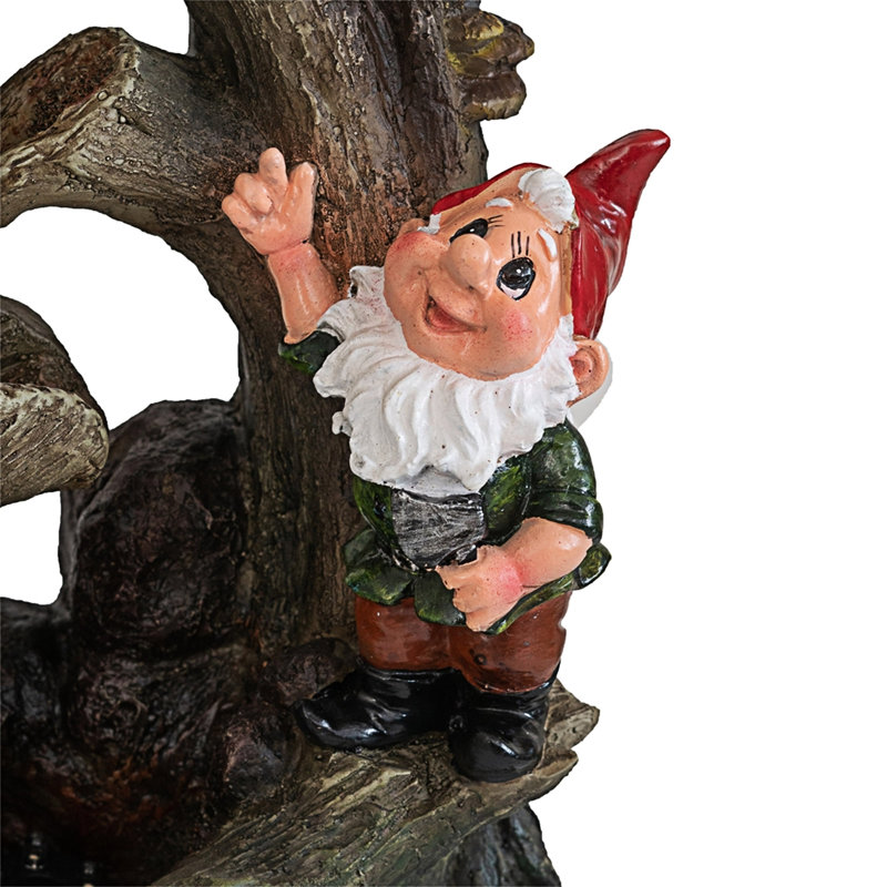 Decorative Woodland Gnome Water Fountain With LED Light
