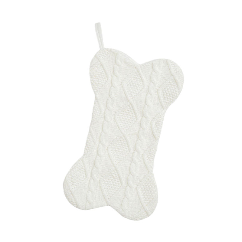 Chaussettes de Noël rouges 16,5 po, White
