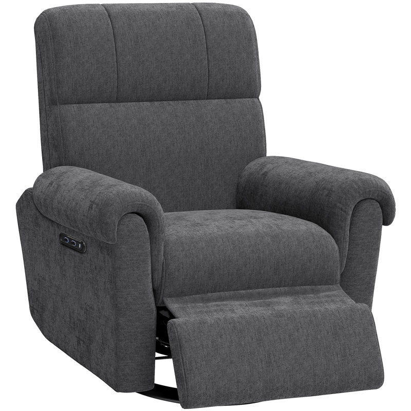 Fauteuil inclinable électrique, fauteuil inclinable rembourré avec ports USB, Gris foncé