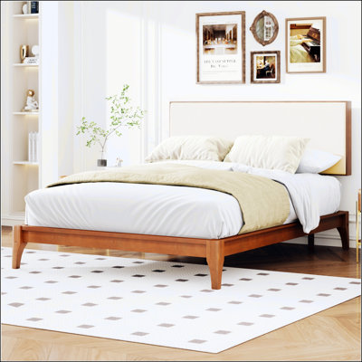 King Size Solid Dry Bamboo Wood 12 Inch Platform Bed