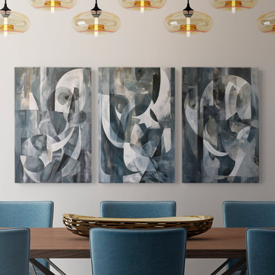 Abstract Series CLXII -Set Of 3 Gallery Wrapped Canvas -Ready to Hang