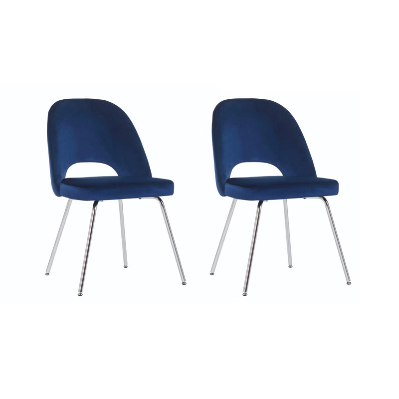 Chaise d'appoint Burnley, Bleu, Chrome