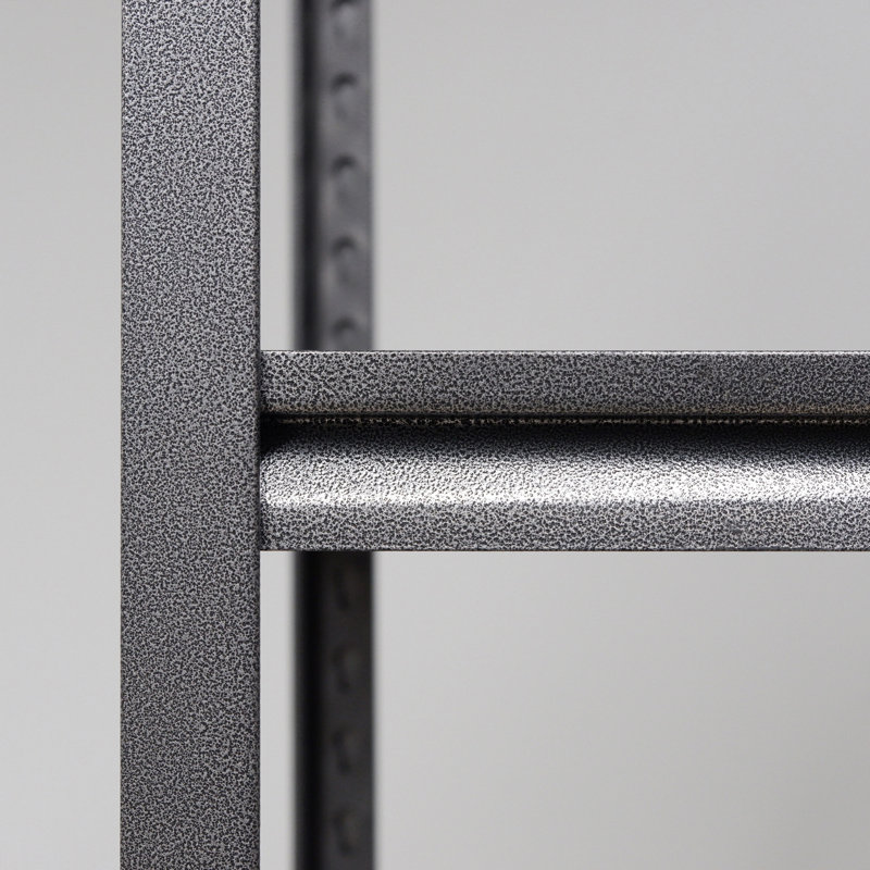 Étagère à 5 niveaux avec rails de protection latéraux, H 72 po x l 47 po x P 24 po, Noir mat