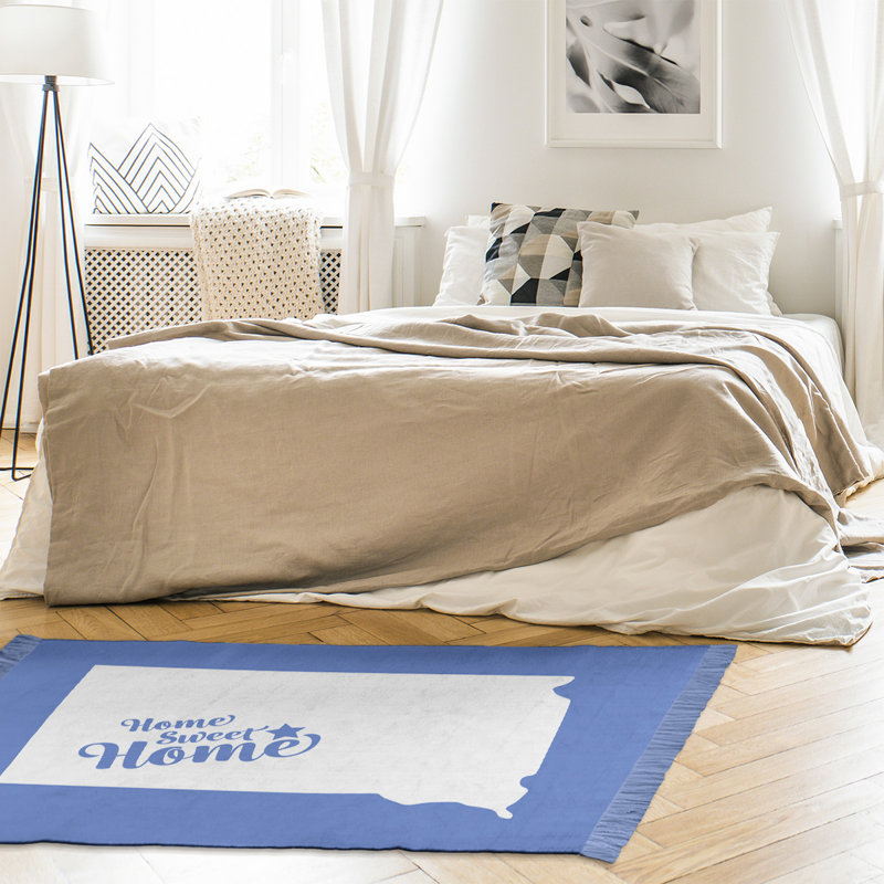 Tapis à la maison bleu pierre