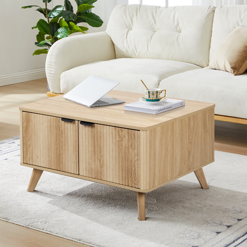 Lift Top Coffee Table With Storage, Natural