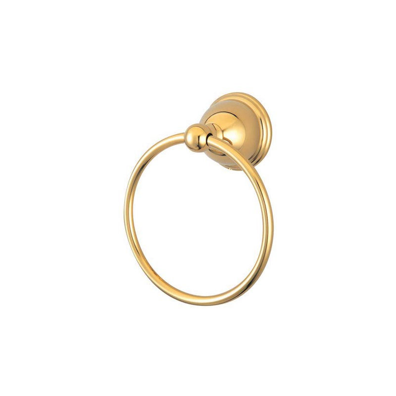 Restoration Wall Mounted Chicago Towel Ring, Polished Brass