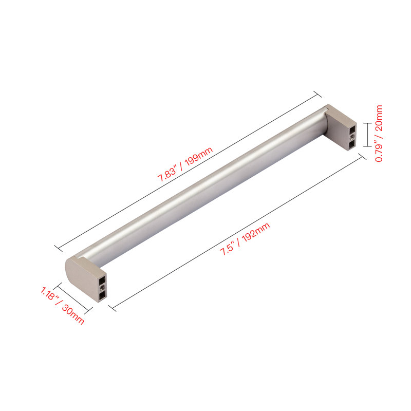 Brushed Nickel Industrial Drop Bail Cabinet Pull with Mounting Hardware