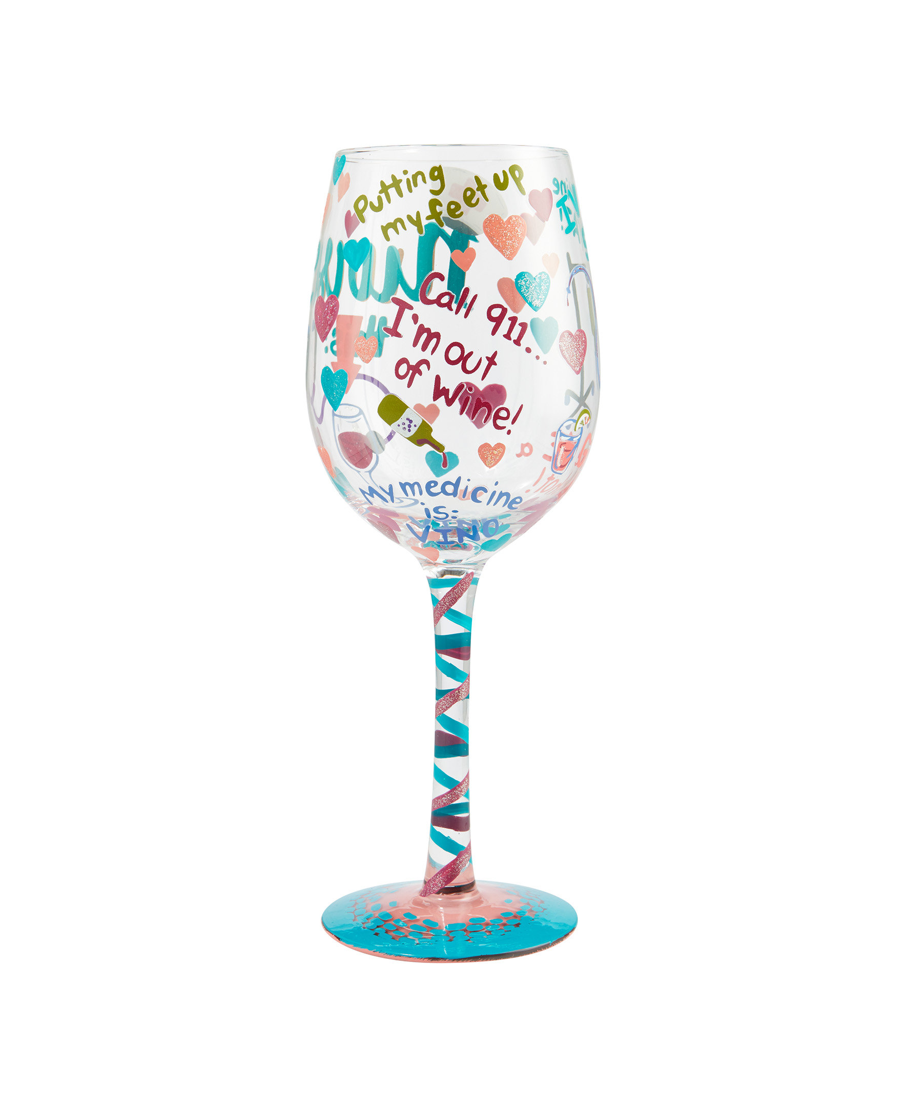 enesco Lolita Nurse This Hand Painted Wine Glass 9in H | Wayfair