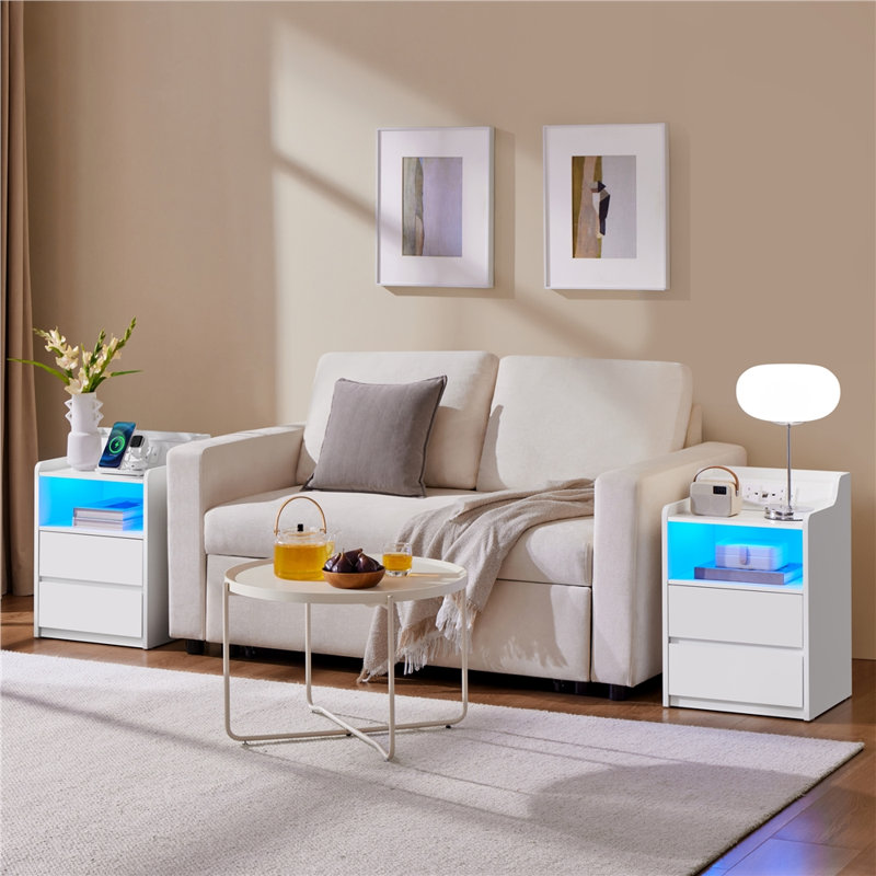 40cm W Bedside Table, Set of 2
