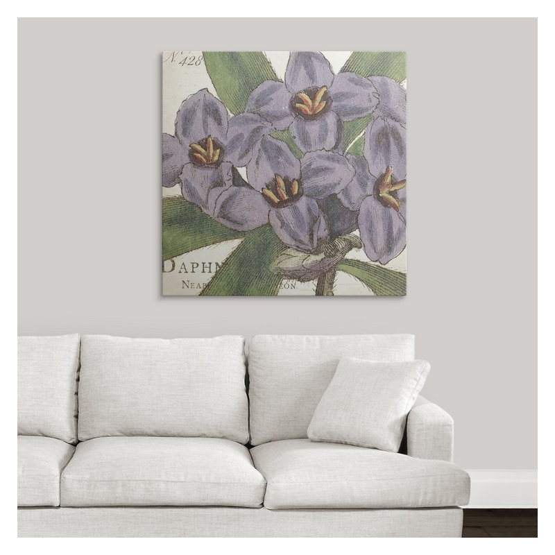 « purple floral », impression, H 35 po x l 35 po x P 1,5 po, Toile
