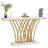 Schubert Gold Console Table with Faux Top-506084631