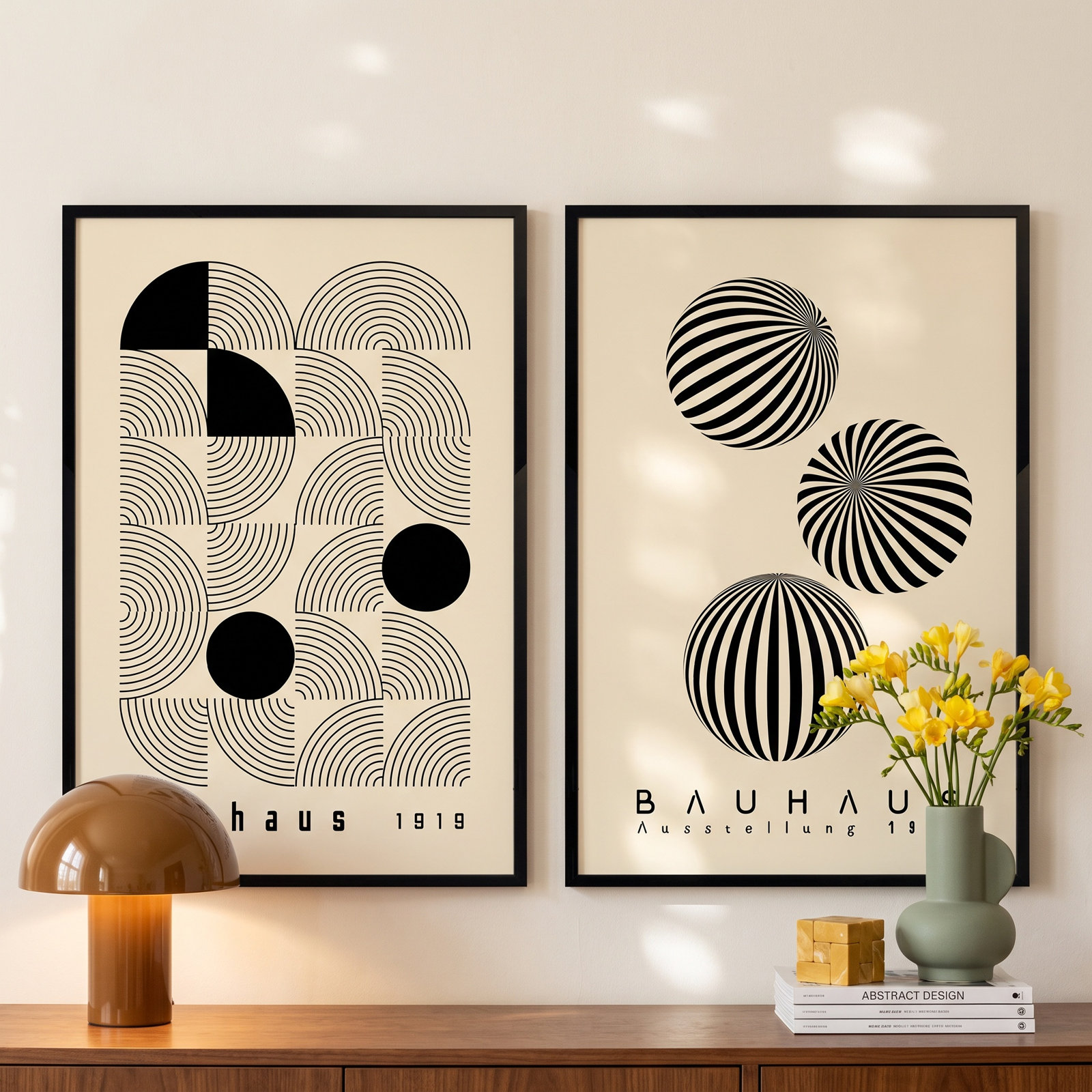 Bauhaus 1919 Print, 24" H x 36" W, Satin Black