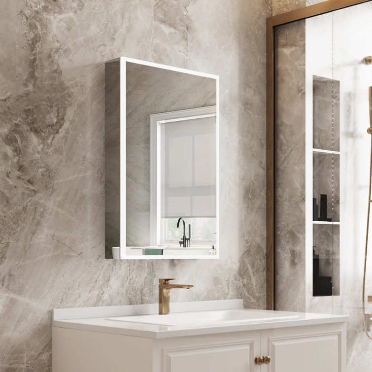 Frameless Aluminum Bathroom Mirror Medicine Cabinet - On Sale - Bed Bath &  Beyond - 33866355