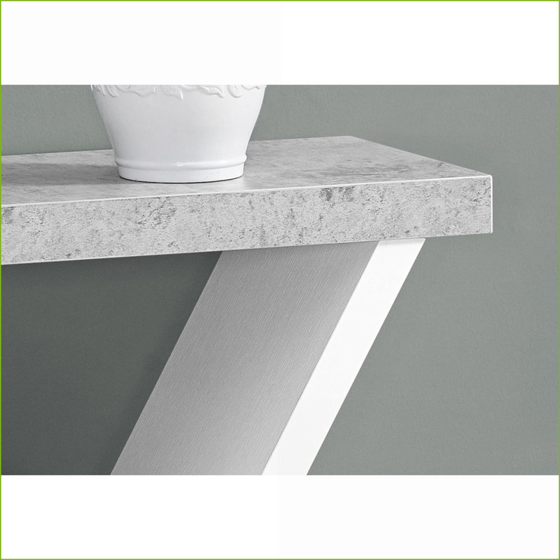 Gris et gris Table basse blanche en stratifié avec base architecturale moderne - peu encombrante pour le vestibule Salon