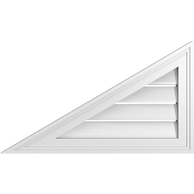 Triangle Left Side Surface Mount Urethane Functional Gable Vent Pitch, Primed, 15.125" H x 26" W x 1.5" D