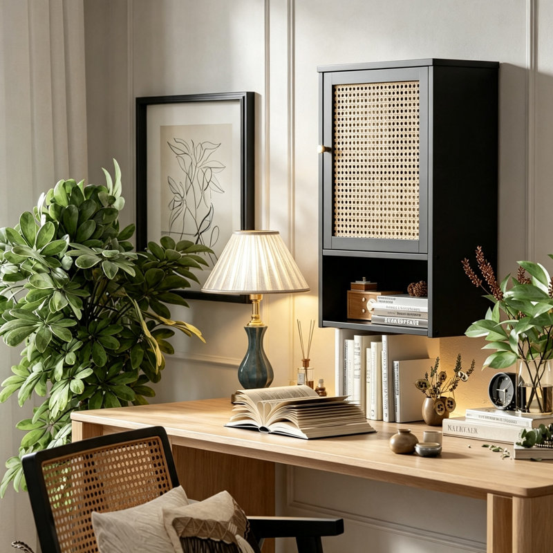 Bamboo Bathroom Cabinet, Lacquered