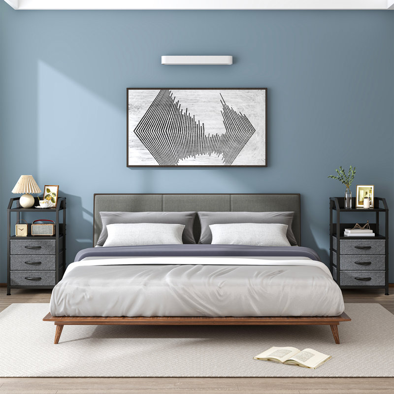 40 cm W Bedside Table, Deep Grey