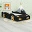 Lit plateforme de voiture de course en bois massif avec garde-corps, espace de rangement et roues-684902932-684902933