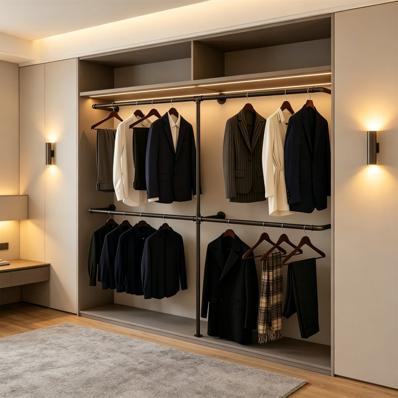 Adjustable Wall Mounted Clothes Rack