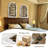 Farmhouse Wood Wall Mirror Window Mirror with Opening Doors, Solid Wood Frame Wall Mirror, 1:1 HD Shatterproof Glass, Decorative Wall Mirror for Living Room, Bedroom, Entryway-240400735-230601863