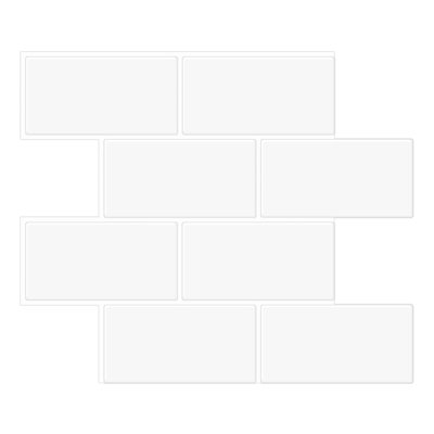 10.6" X 12.5" PVC Peel & Stick Large Subway Tile