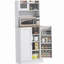 HOMcom Armoire de rangement pour aliments avec four à micro-ondes de 66,5 po avec support à micro-ondes, 8 tablettes réglables, armoire de rangement pour restaurant, blanc