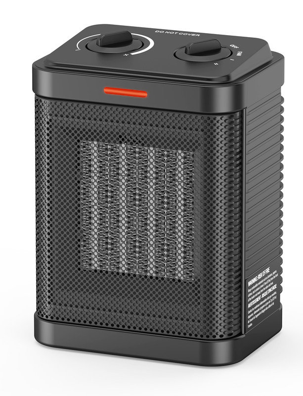 Space Heater for Indoor Use, 1500W PTC Ceramic Heater with Thermostat, Small Space Heater 2S Rapid Heating, 3 Modes, Electric Portable Heater with Safety Protection for Bedroom, Quiet Office