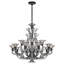 Rivendell 16 Light 32in x 27in Two-Tier Chandelier in Black with Clear Radiance Crystals-1936005633