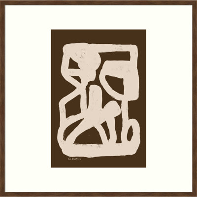 Brown abstract by Sharyn Bursic Wood Framed Wall Art Print