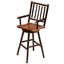 Tabouret de bar pivotant à dossier à branches rondes Hickory Fireside Lodge - Cannelle-1024272627