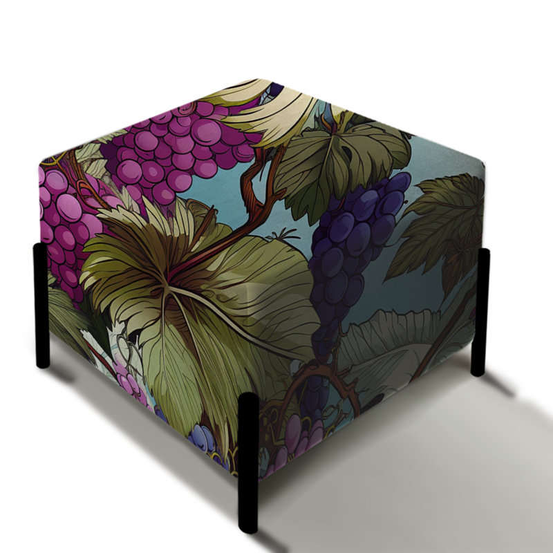 Motif tropical Lush Vineyard - repose-pieds carré tropical