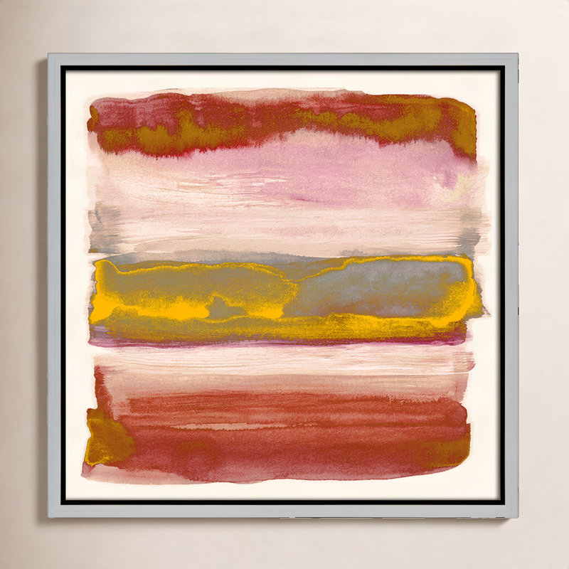 Imprimé «Yellow Sky II» par Nan, Argent, H 13,5 po x l 13,5 po